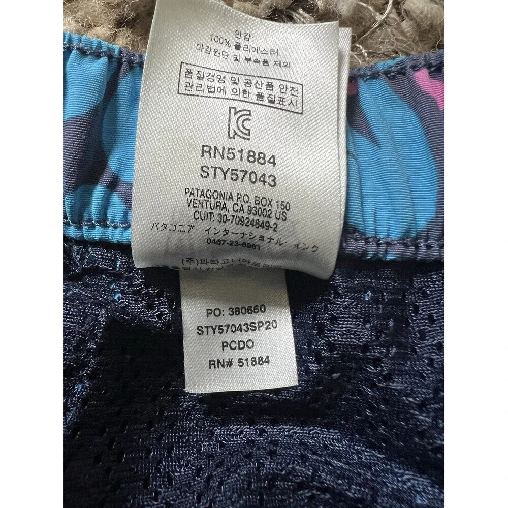Patagonia Barely Baggies Shorts Womens Blue Floral Not Lined Size Small
